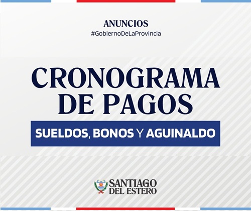 Cronograma de pagos a los trabajadores de la Administración Pública Provincial
